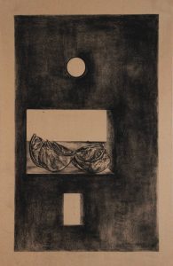 Naturaleza y Vida en Carboncillo. Obra de arte Original de Andrés Alfonso en carboncillo-naranja