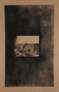 Naturaleza y Vida en Carboncillo. Obra de arte Original de Andrés Alfonso en carboncillo-naranja