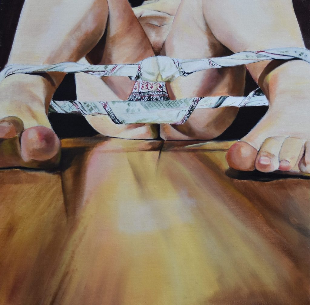 Andrés Alfonso óleo erotismo. Arte erótico sobre lienzo.