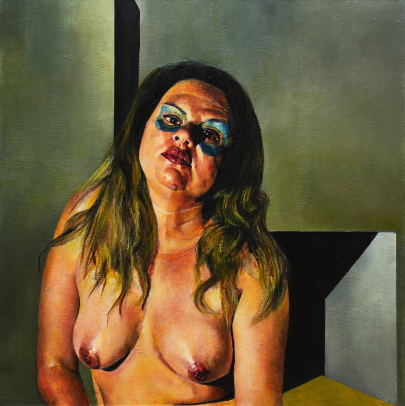 Mancha Azul Universo II 70X70 Oleo sobre tela