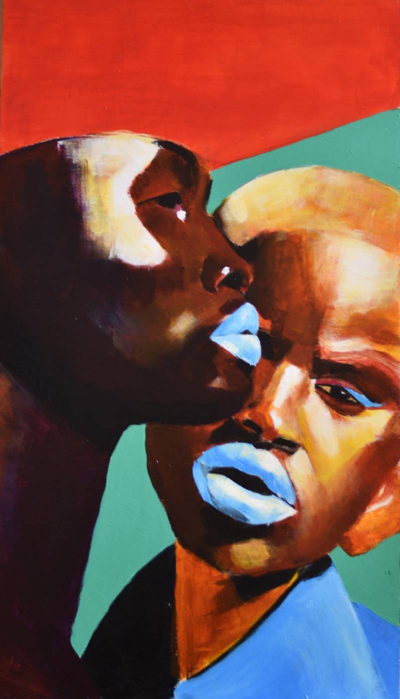 Cuadros expresionistas. Emoción humana - diversidad cultural en óleo sobre tela.